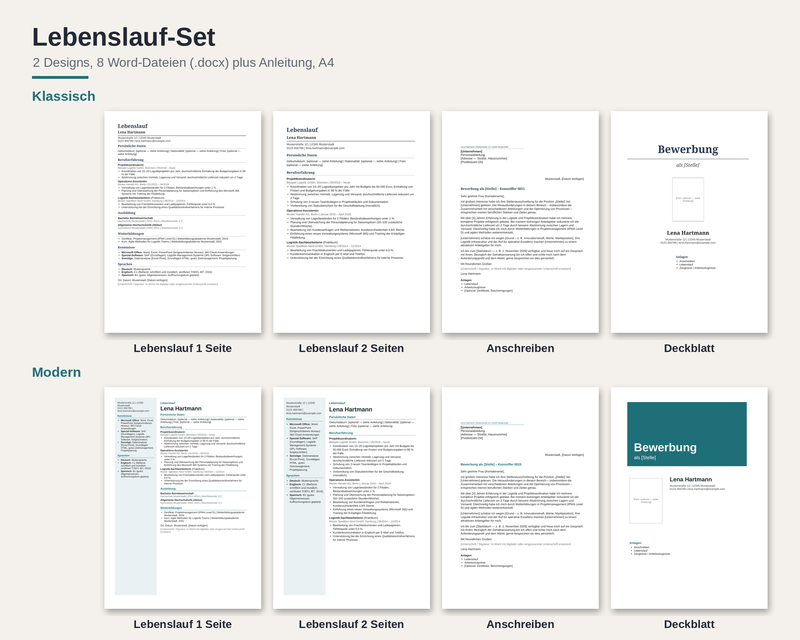 Cover image of the template: German CV and cover letter templates