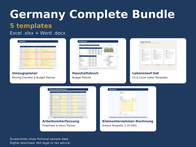 Cover image of the template: Five templates in one download